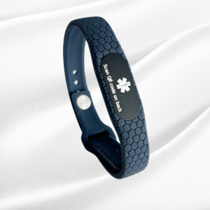 MEDI-ID Medical ID Silicon Bracelet NAVY (MED - LGE)